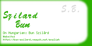 szilard bun business card